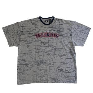 Illinois Home Sweet Home State of Mine Highway Map AOP Ringer T-shirt